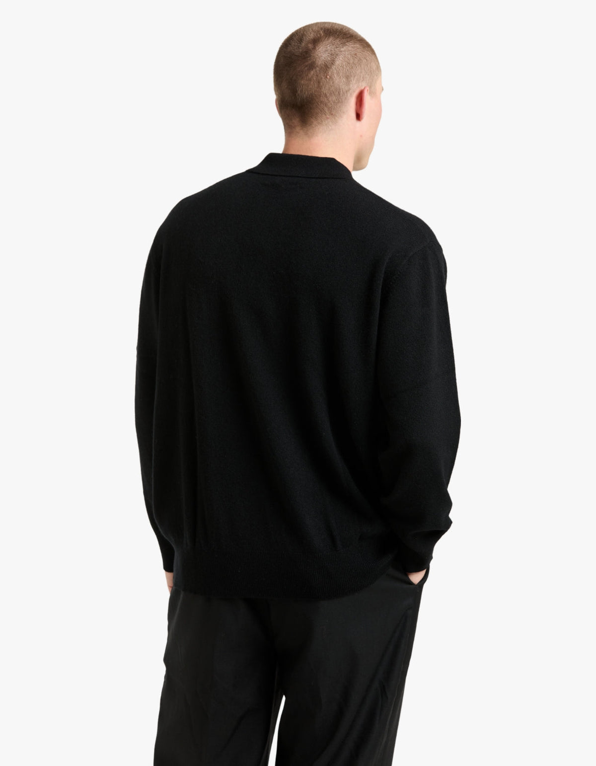 Mens Cashmere Polo - Black