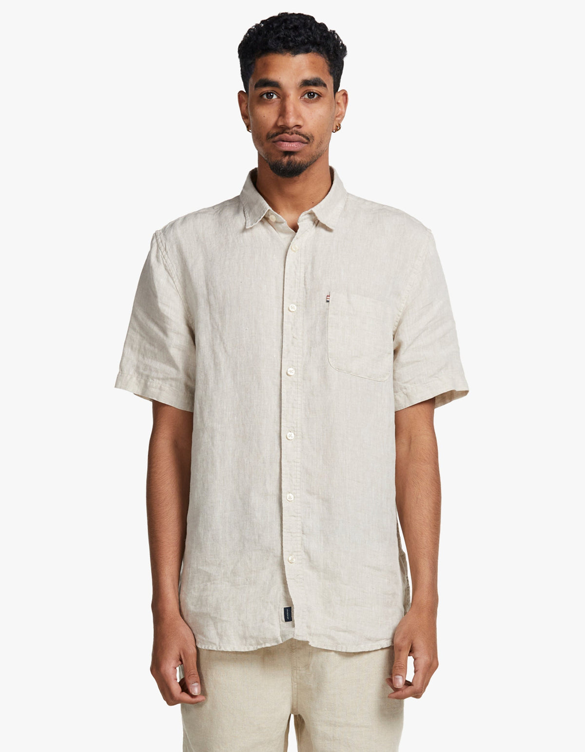 Hampton Linen S/S Shirt - Oatmeal