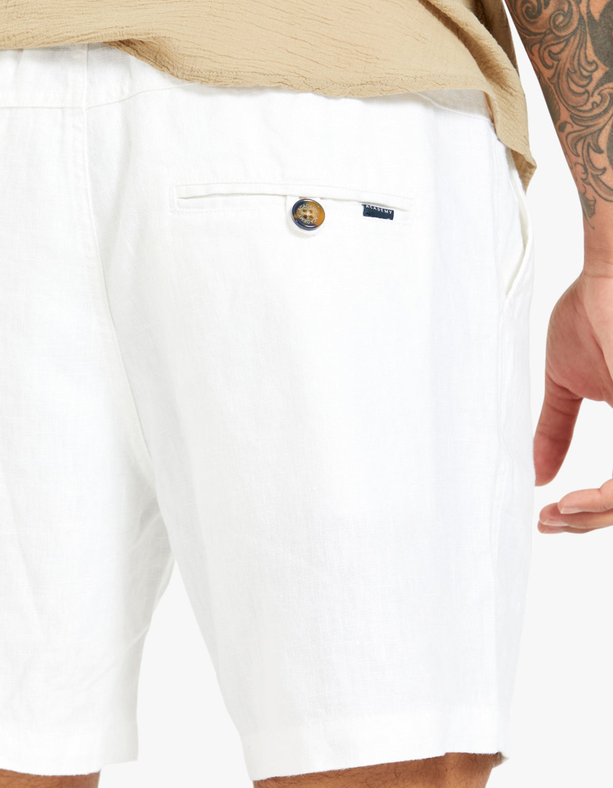 Riviera Linen Short - White