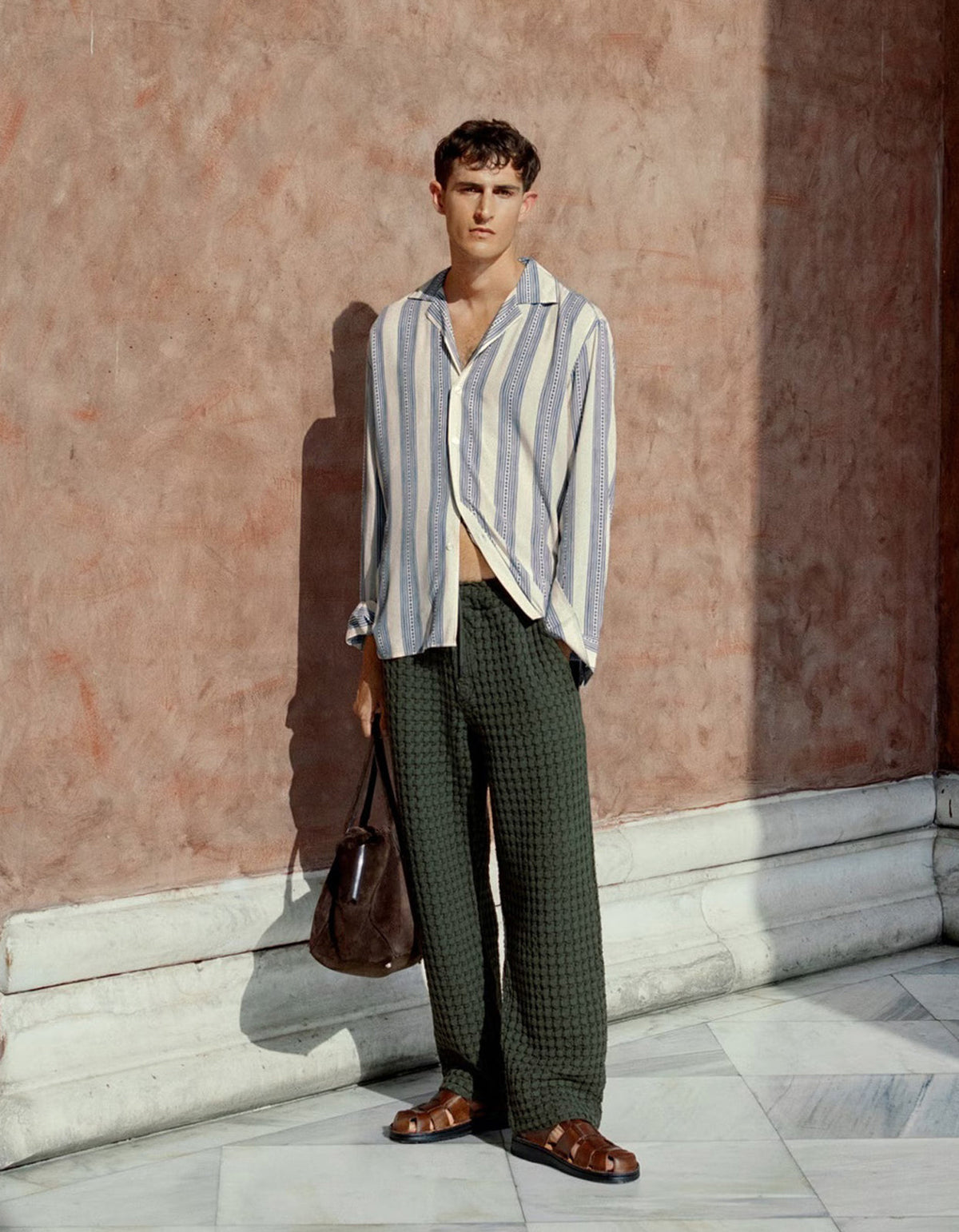 Viscose Long Sleeve Shirt - Havana
