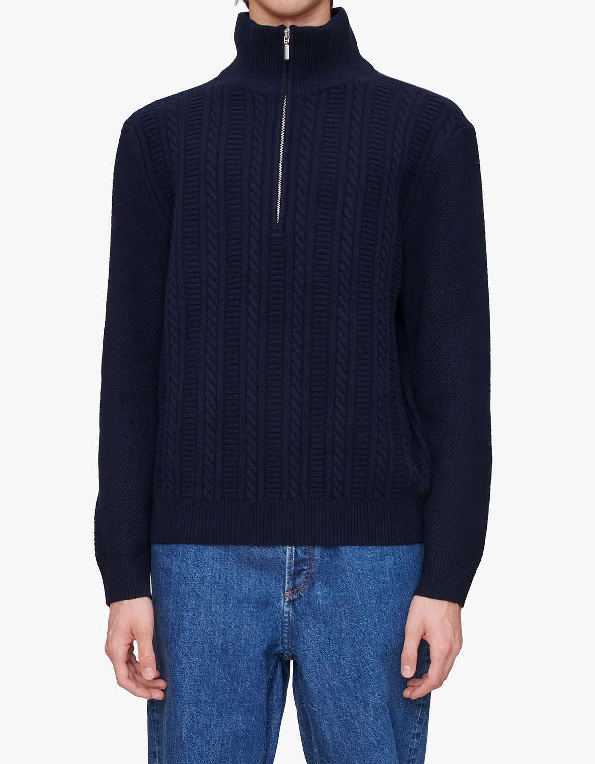 Theo Quarter Zip Sweat - IAK Dark Navy