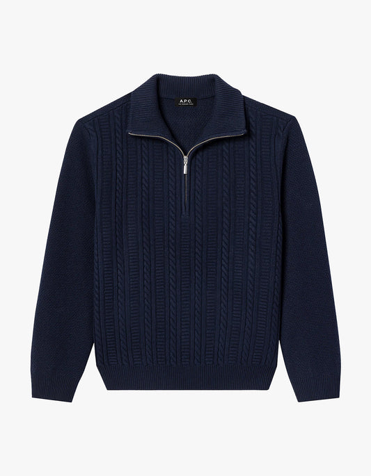 Theo Quarter Zip Sweat - IAK Dark Navy