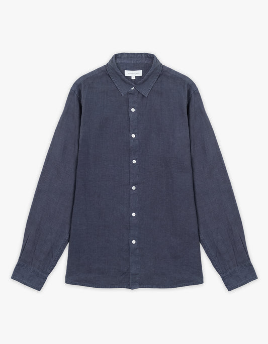 Everyday Mens Linen Long Sleeve Shirt - True Navy