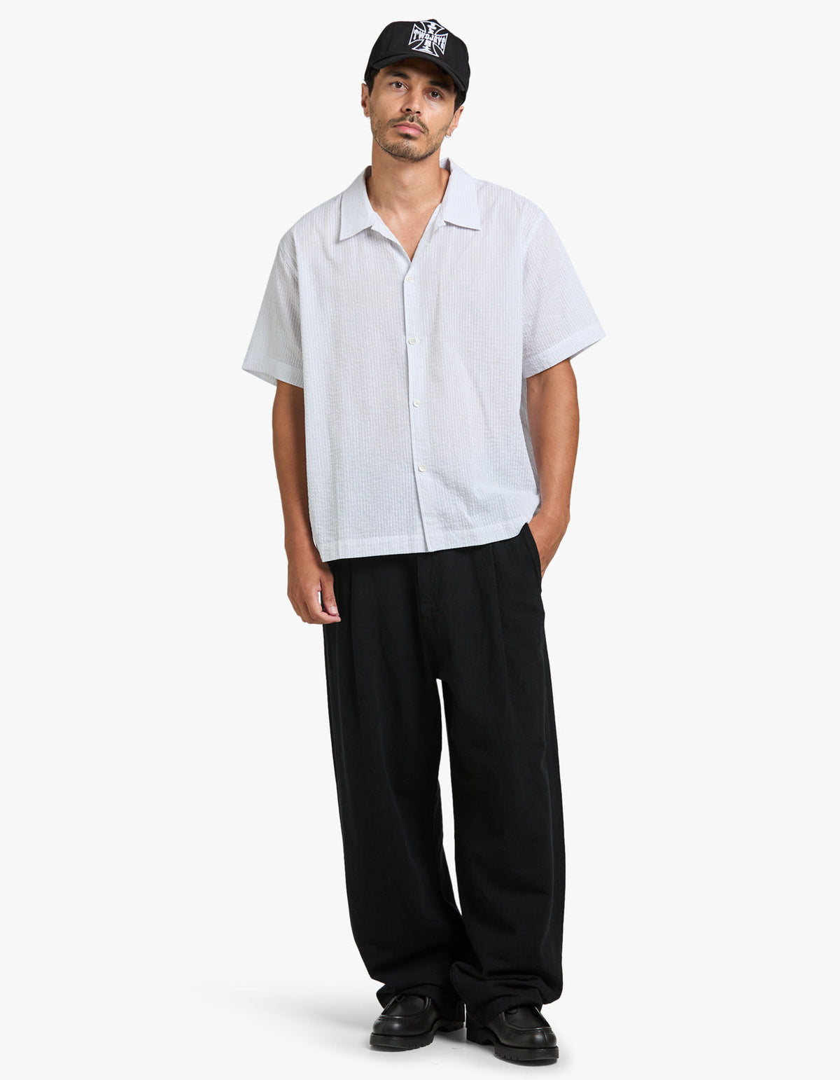 Will Short Sleeve Shirt - White/Navy