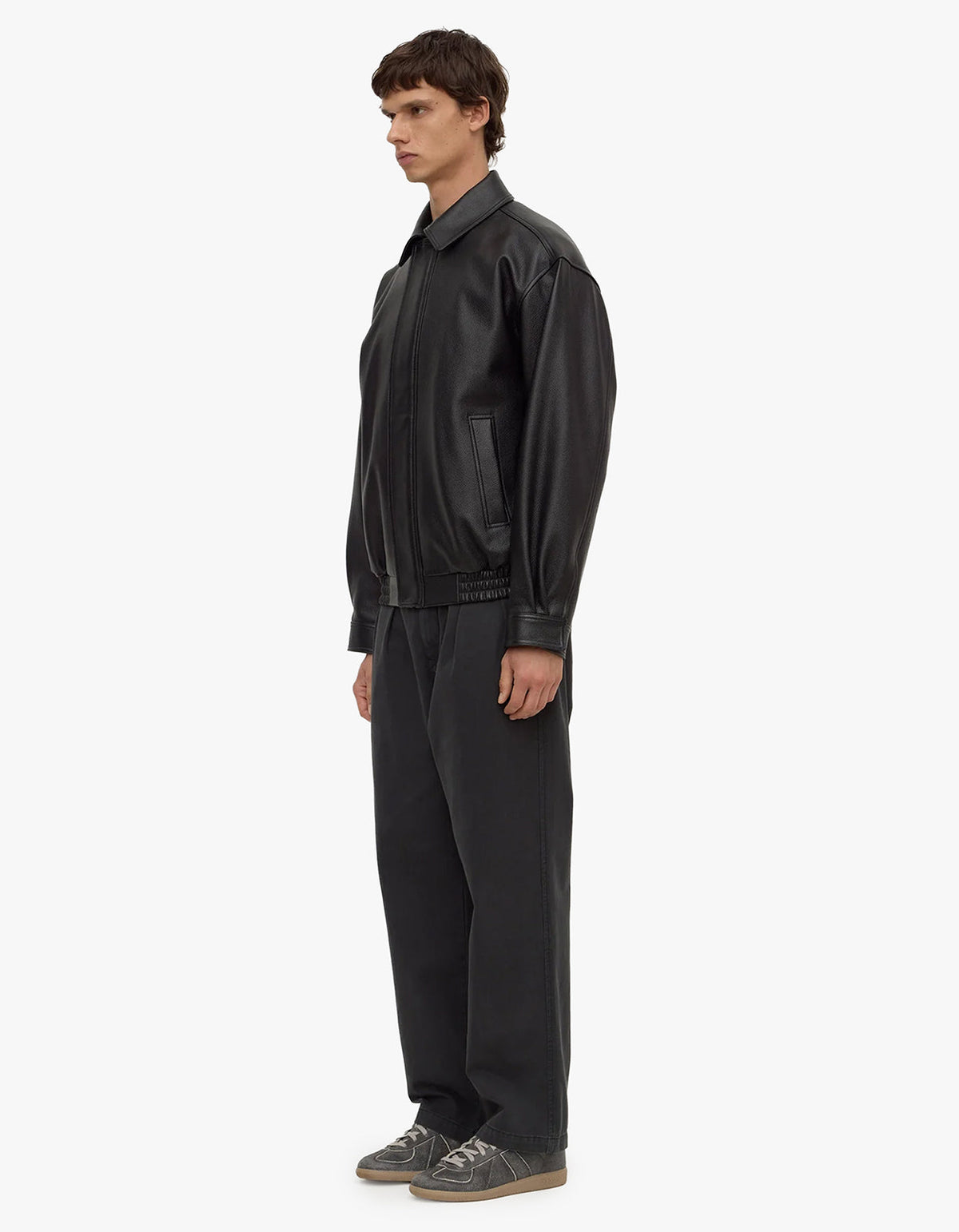 Bank Leather Jacket - Black