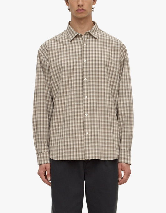Eddie Check Long Sleeve Shirt - White/Grey