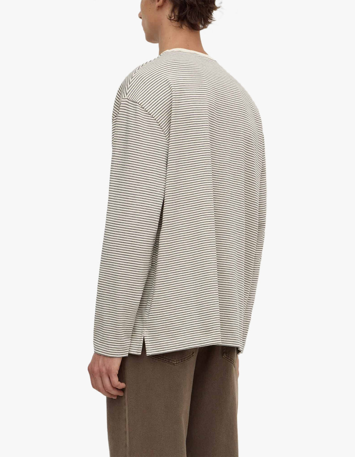 Malone Stripe Long Sleeve Tee - Black/Cream Stripe