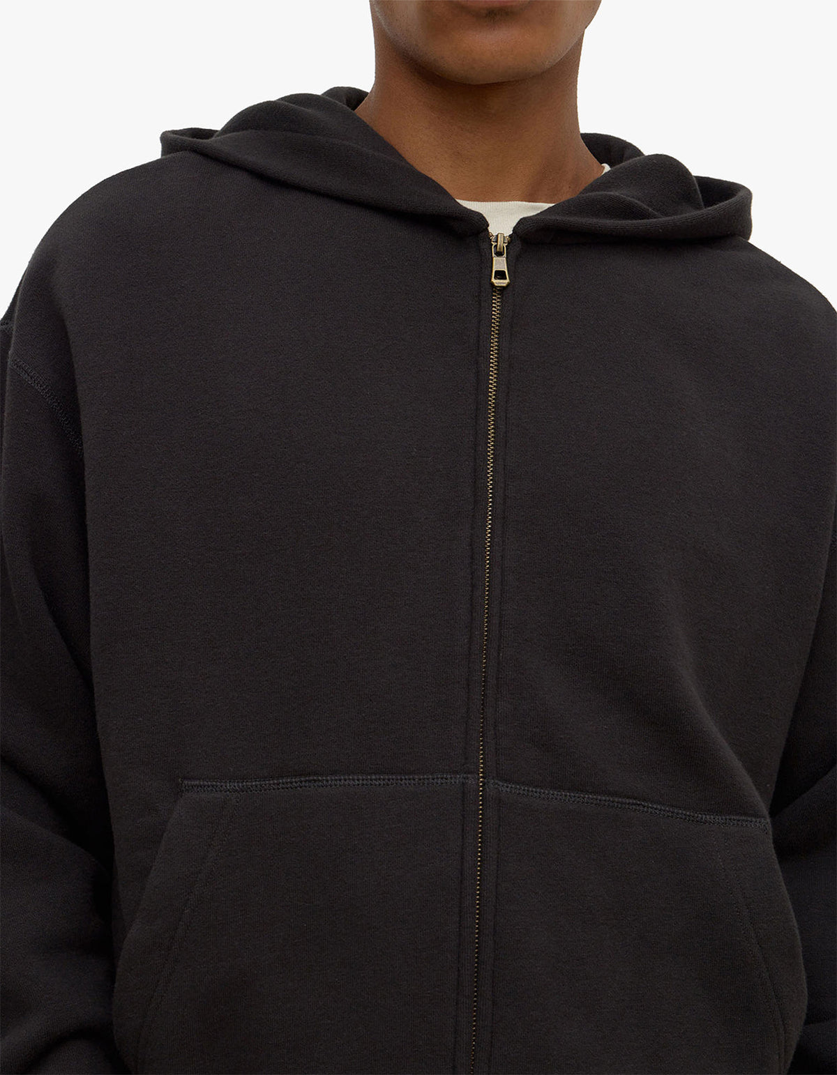 Newport Fleece Zip Through - Washed Black
