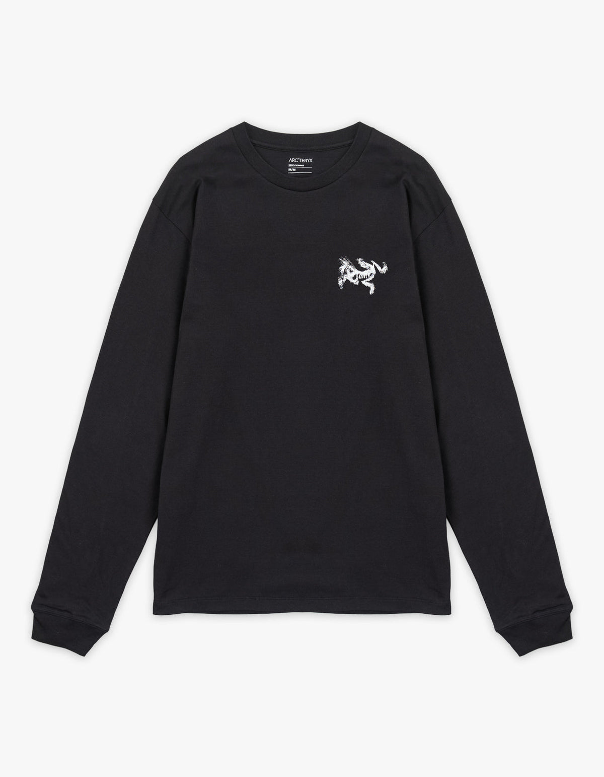 M Kragg Supima Cotton Bird Tile L/S T Shirt - Black/Arctic Silk
