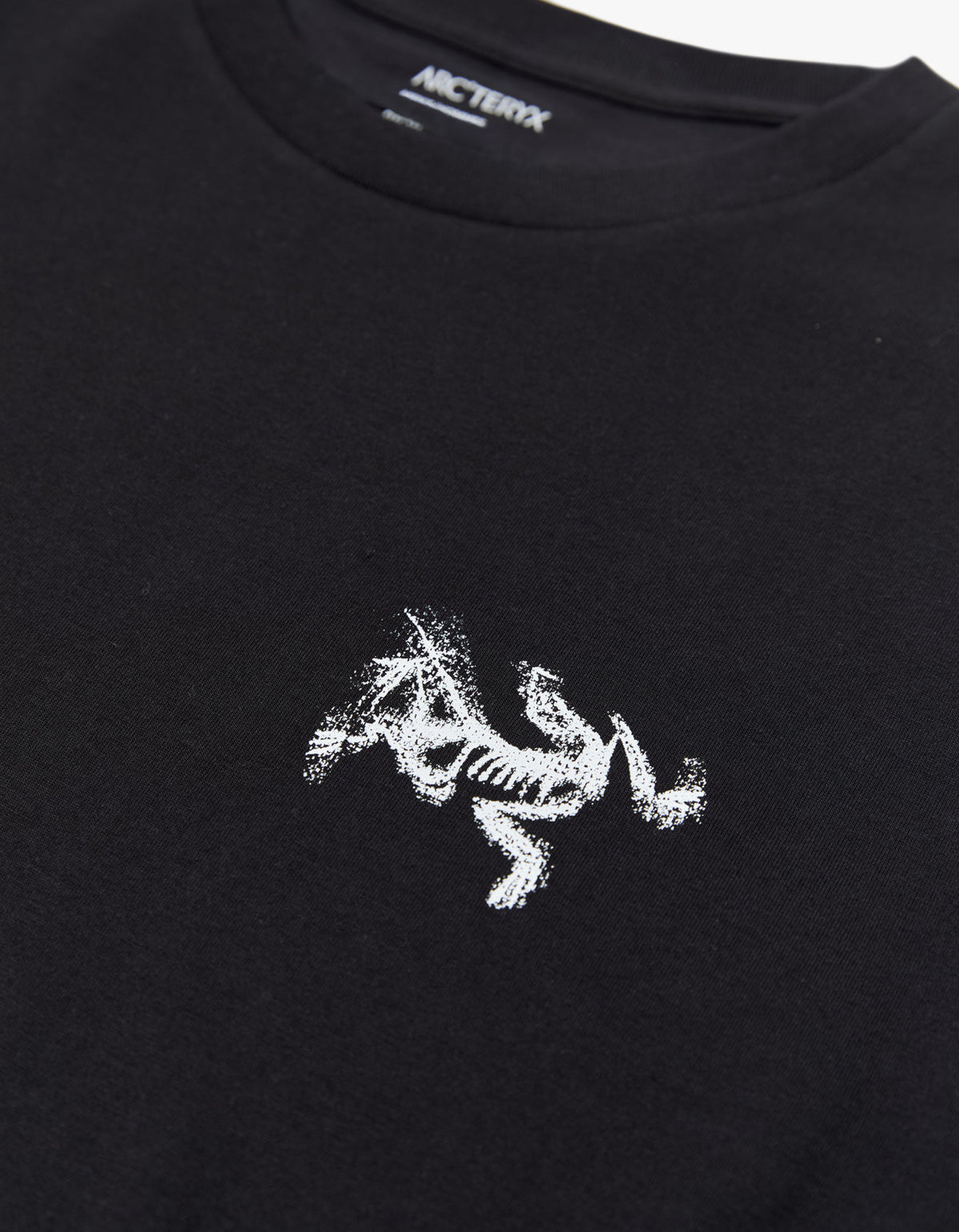 M Kragg Supima Cotton Bird Tile L/S T Shirt - Black/Arctic Silk