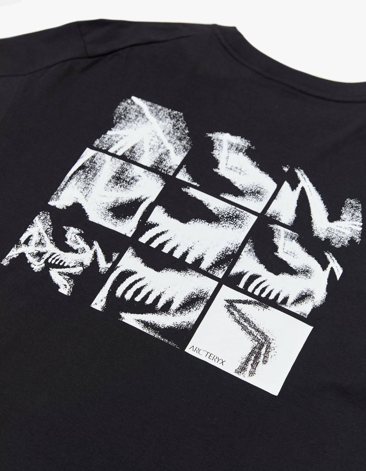 M Kragg Supima Cotton Bird Tile L/S T Shirt - Black/Arctic Silk