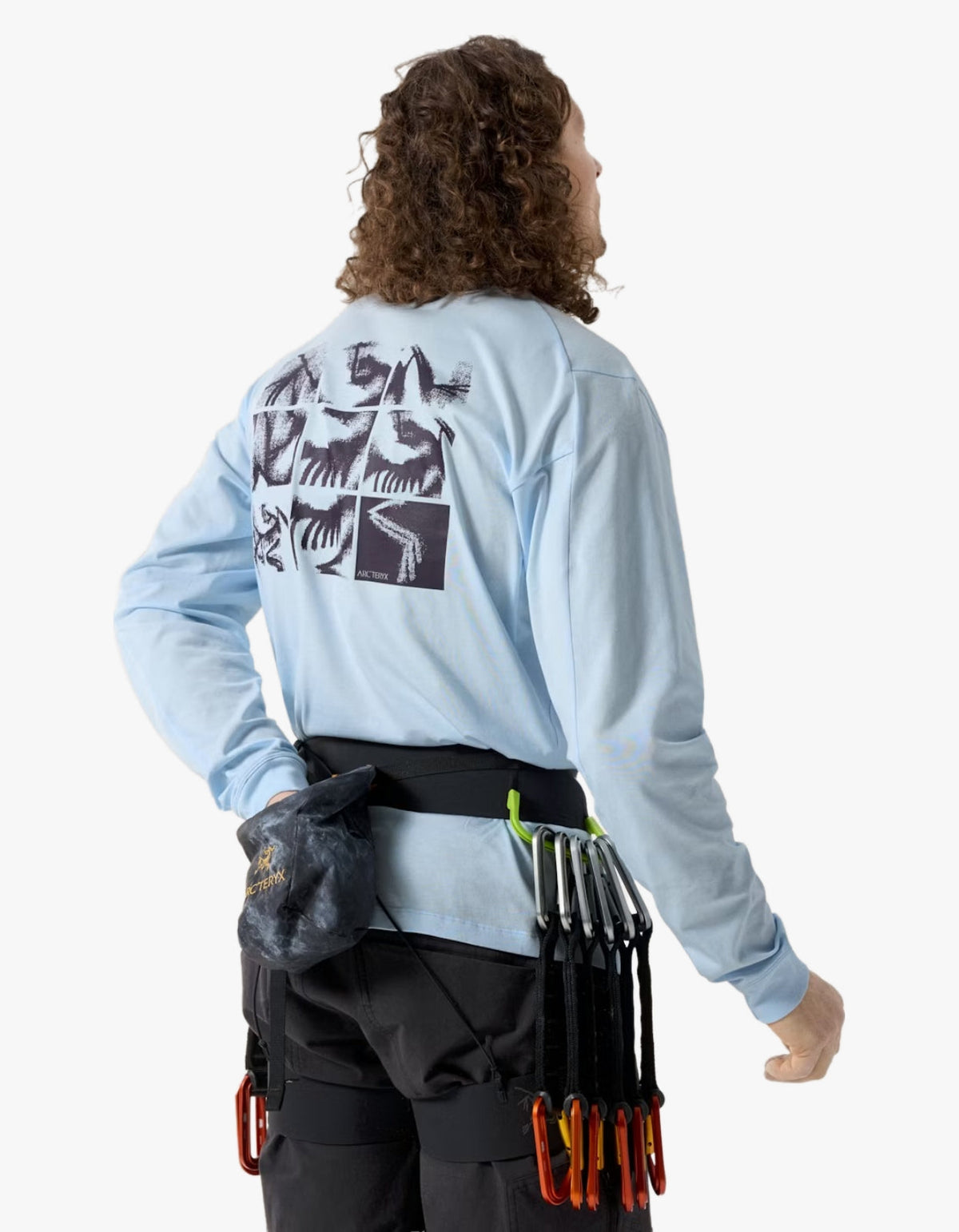 Kragg SL Cotton Bird Tile L/S T Shirt Mens - Alpine Blue/Moondrop