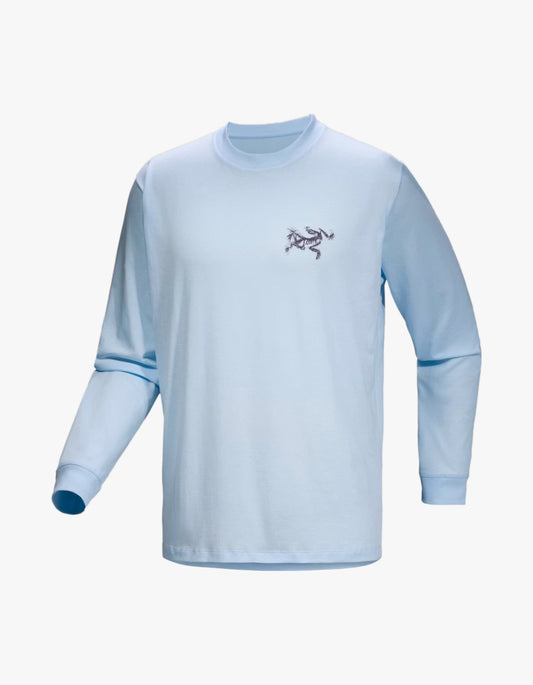 Kragg SL Cotton Bird Tile L/S T Shirt Mens - Alpine Blue/Moondrop