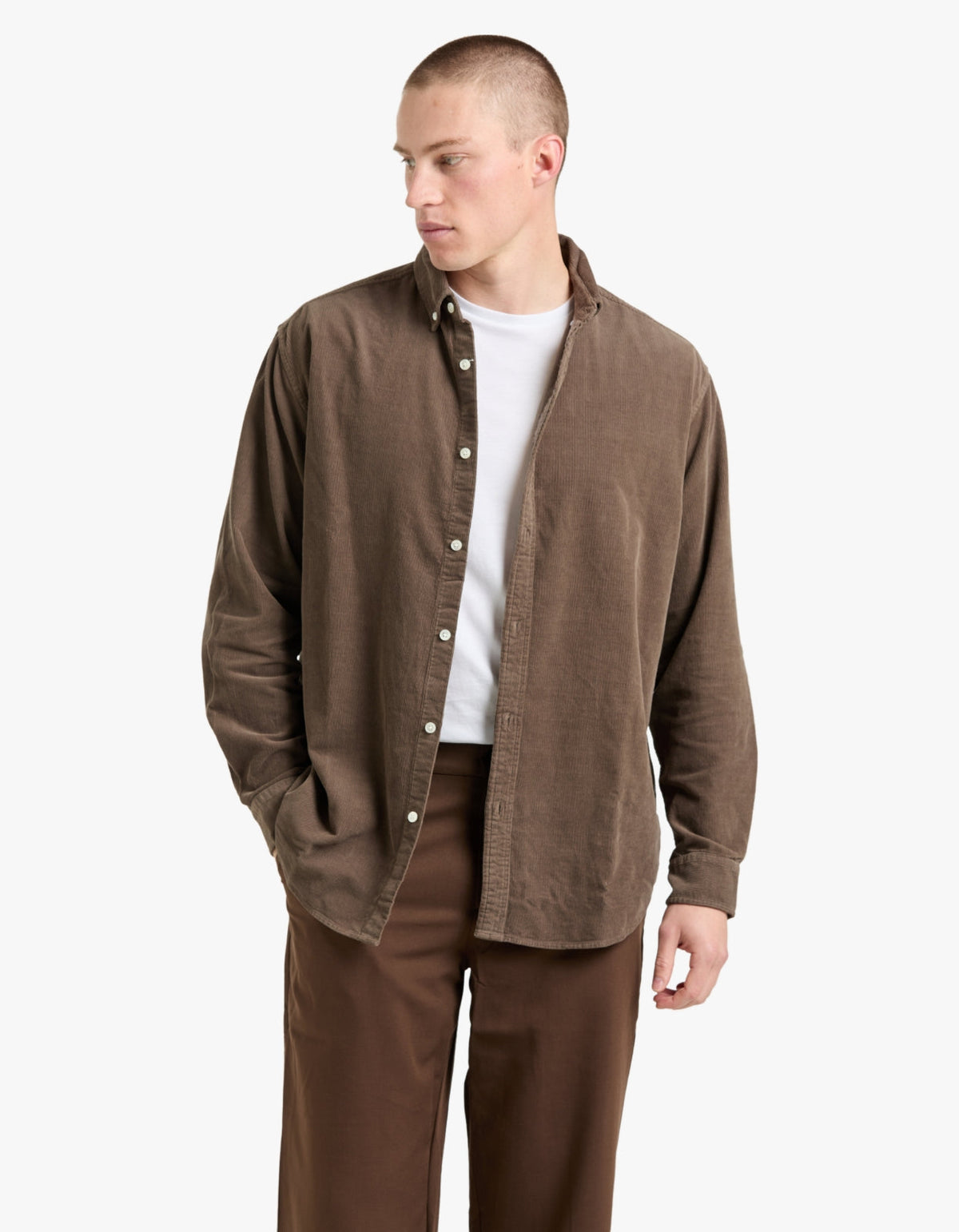 Cord Long Sleeve Shirt - Bark