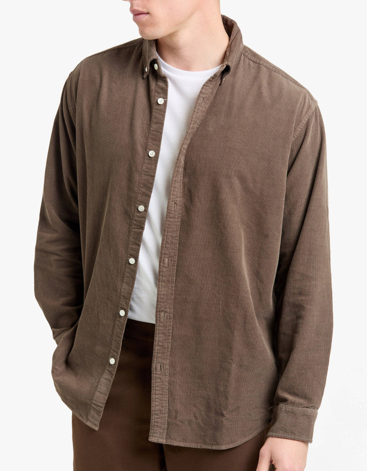 Cord Long Sleeve Shirt - Bark