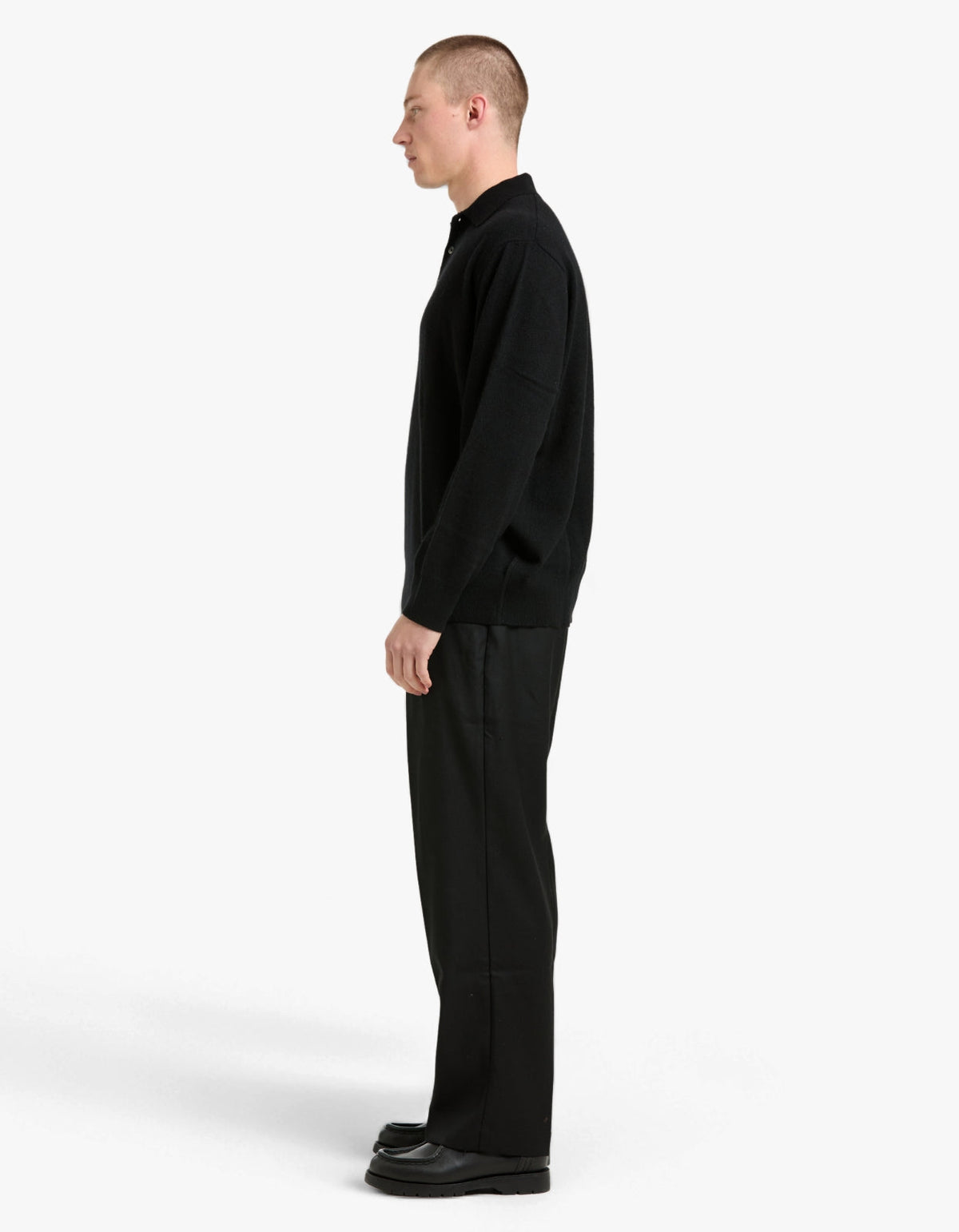 Mens Cashmere Polo - Black