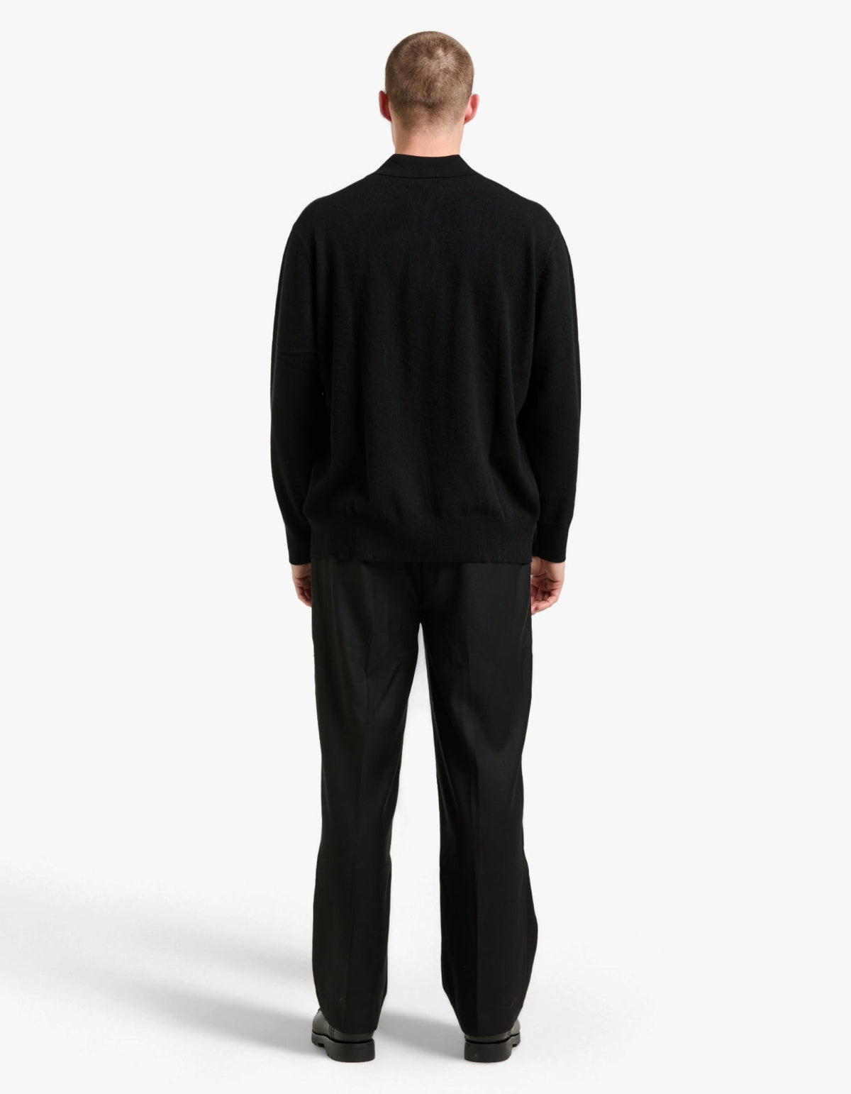 Mens Cashmere Polo - Black