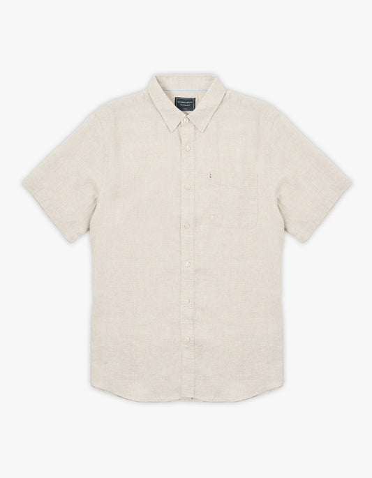 Hampton Linen S/S Shirt - Oatmeal