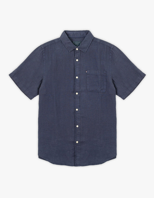 Hampton Linen S/S Shirt - Navy