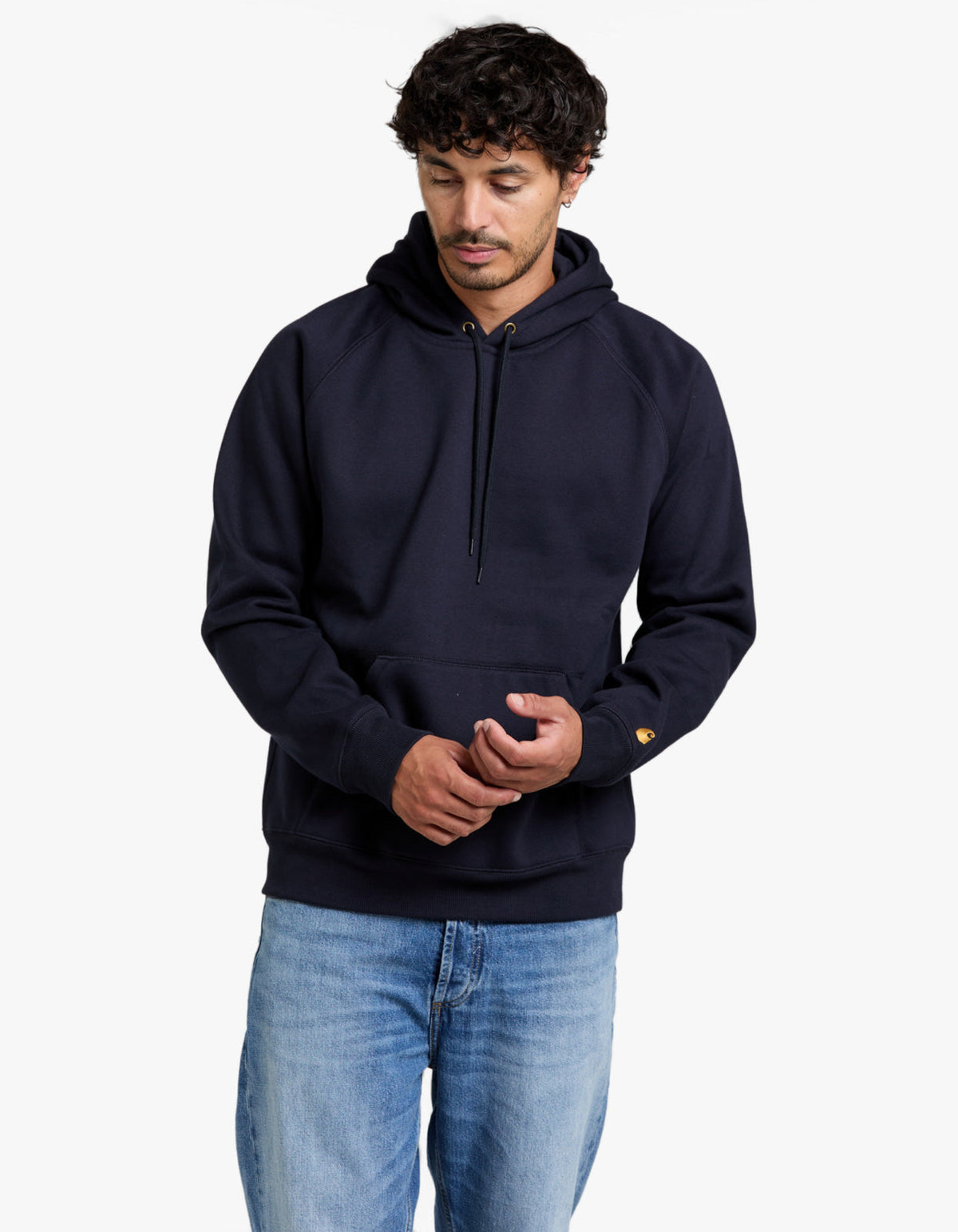 Hooded Chase Sweat - Dark Navy/Gold