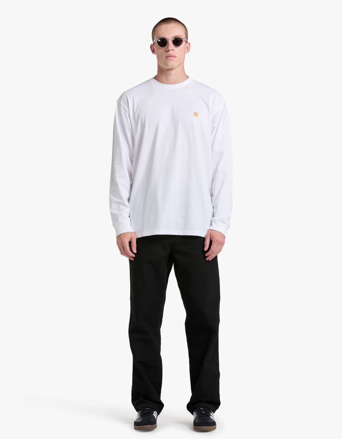 L/S Chase T Shirt - White/Gold