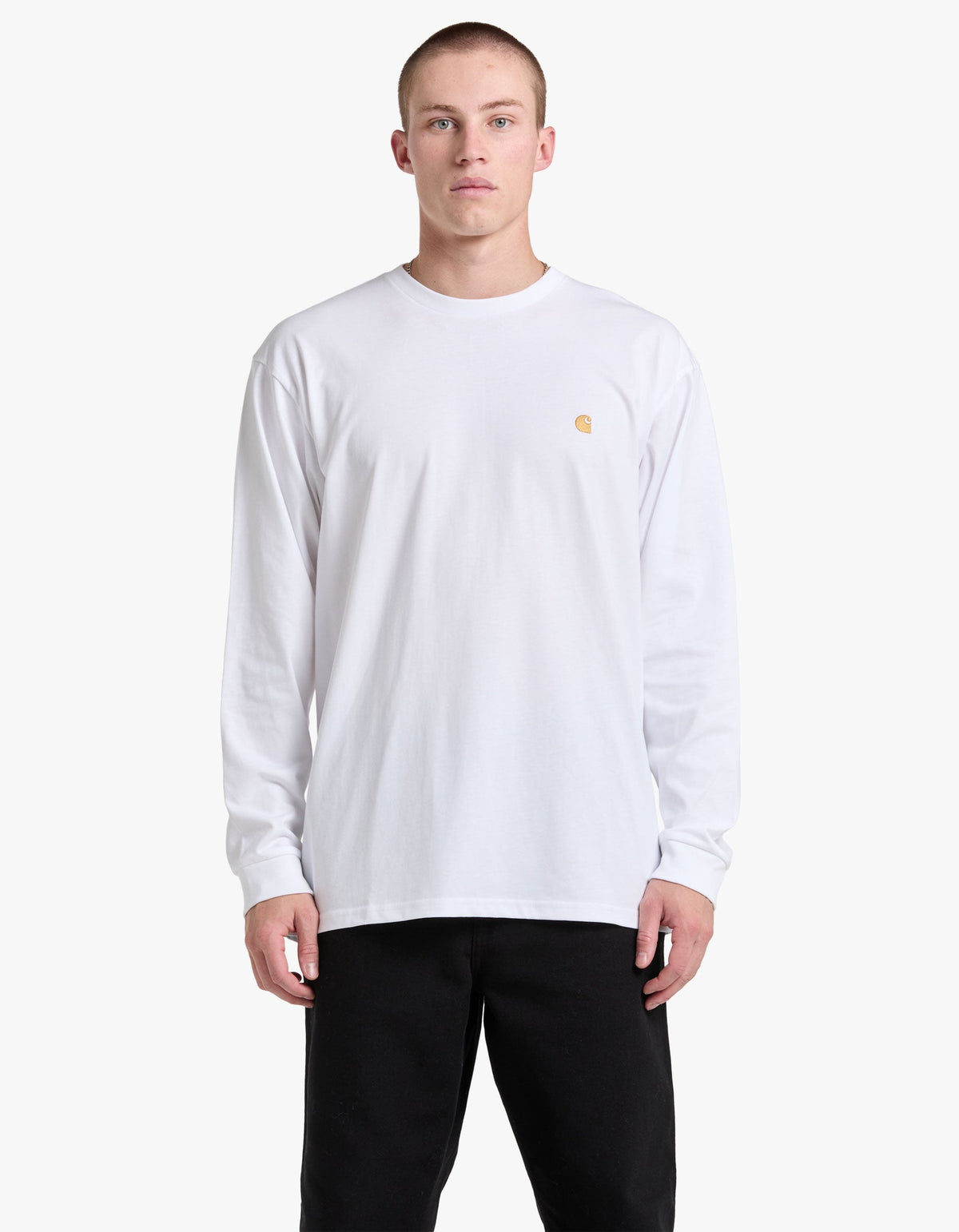 L/S Chase T Shirt - White/Gold