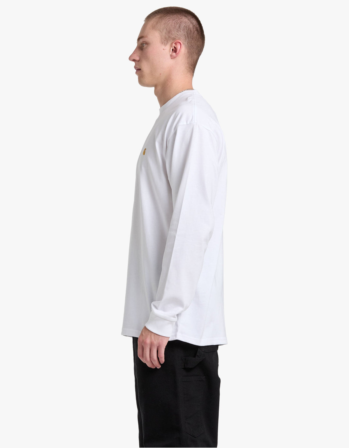 L/S Chase T Shirt - White/Gold
