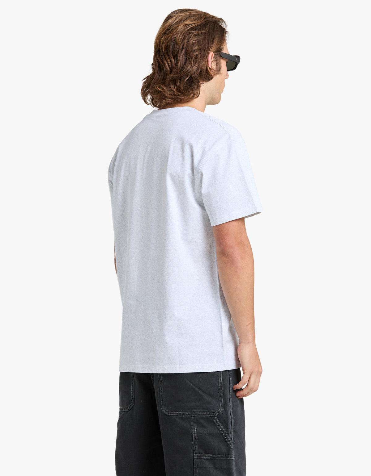 S/S American Script T-Shirt - Ash Heather