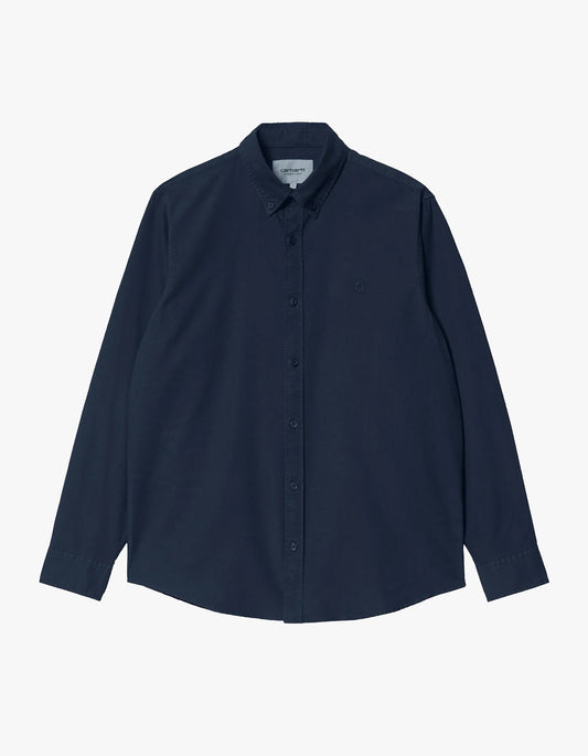 L/S Bolton Shirt - Dark Navy Garment Dyed