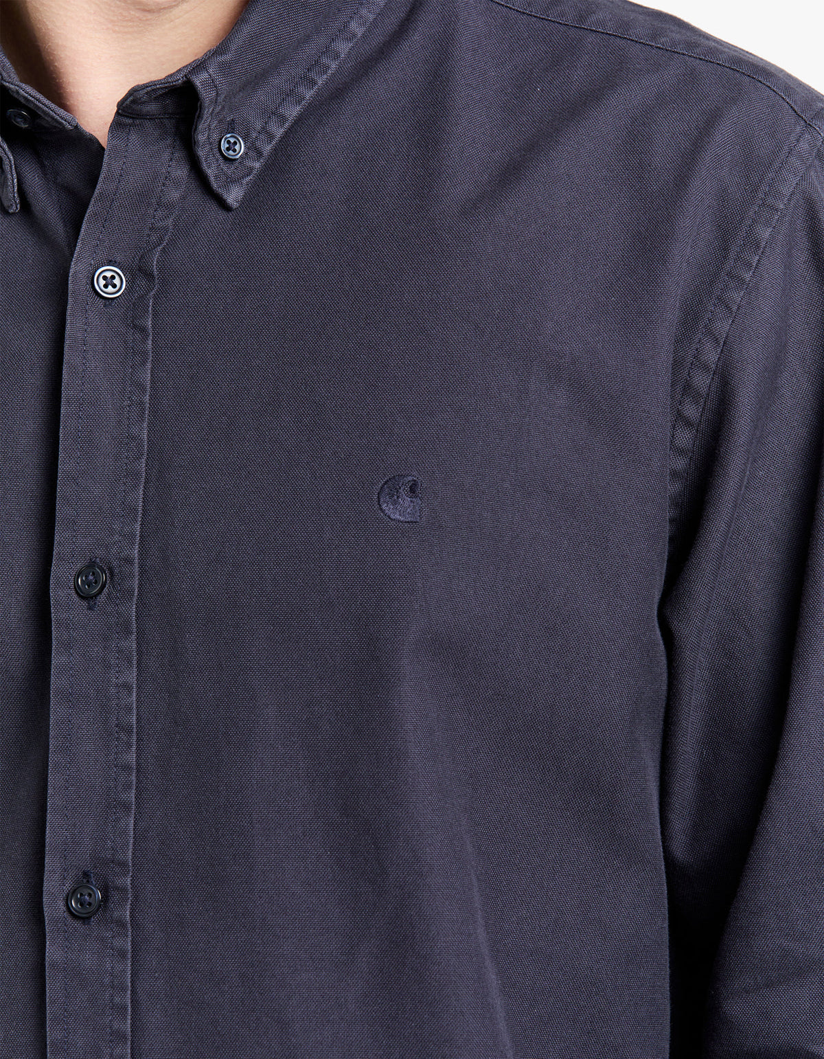 L/S Bolton Shirt - Dark Navy Garment Dyed