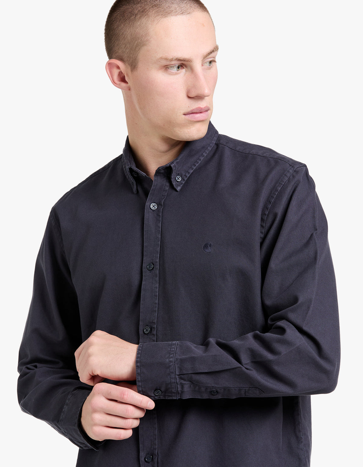 L/S Bolton Shirt - Dark Navy Garment Dyed