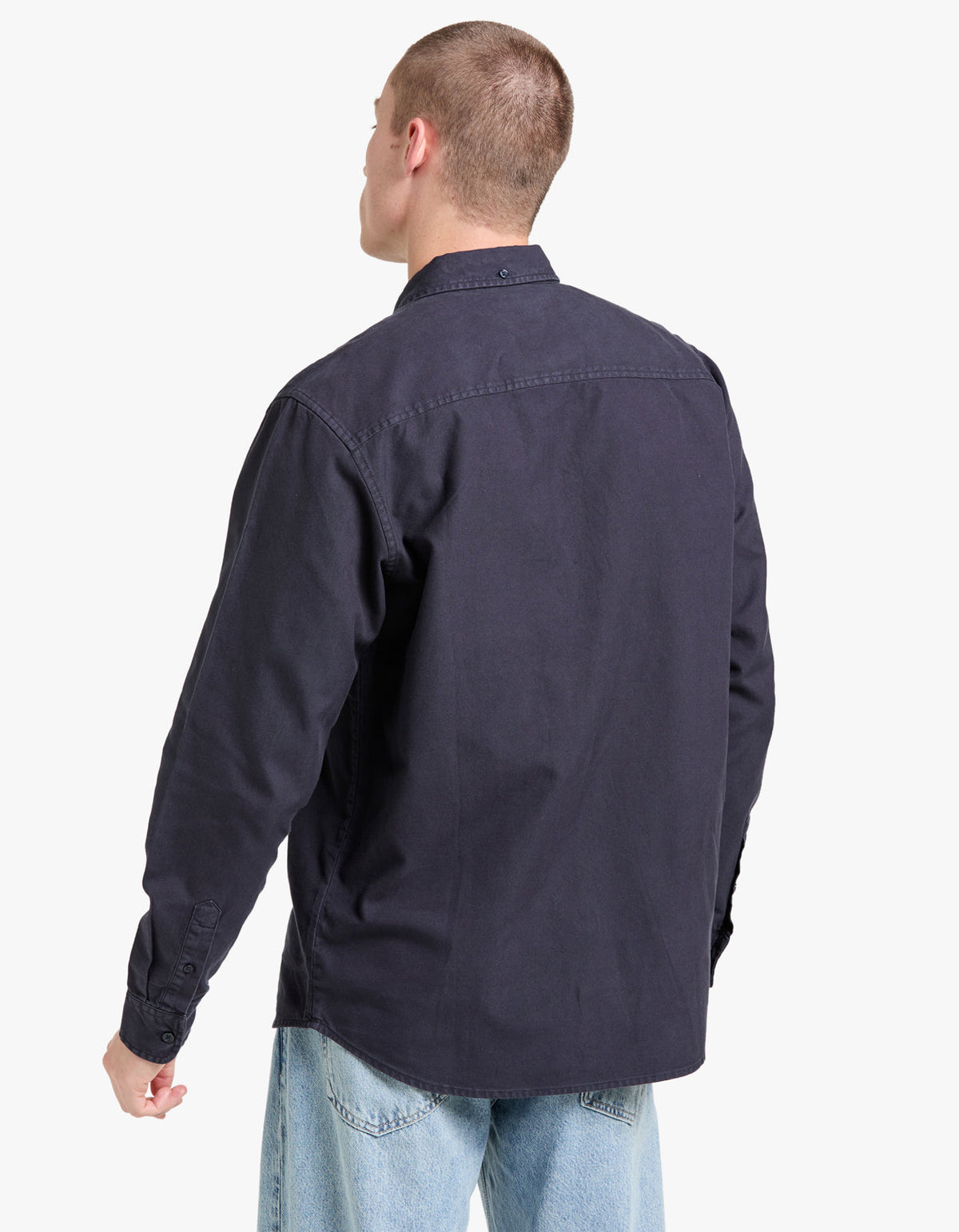 L/S Bolton Shirt - Dark Navy Garment Dyed