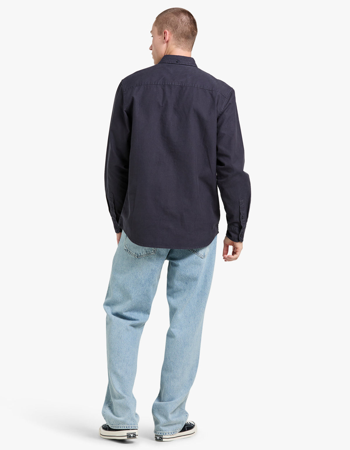 L/S Bolton Shirt - Dark Navy Garment Dyed