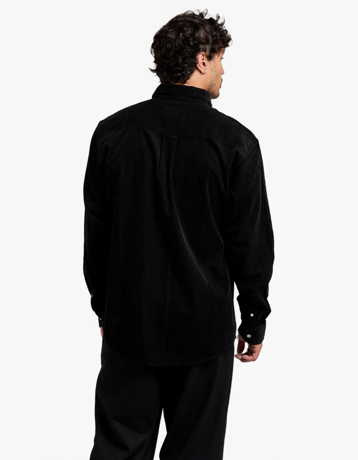L/S Madison Fine Cord Shirt - Black/White