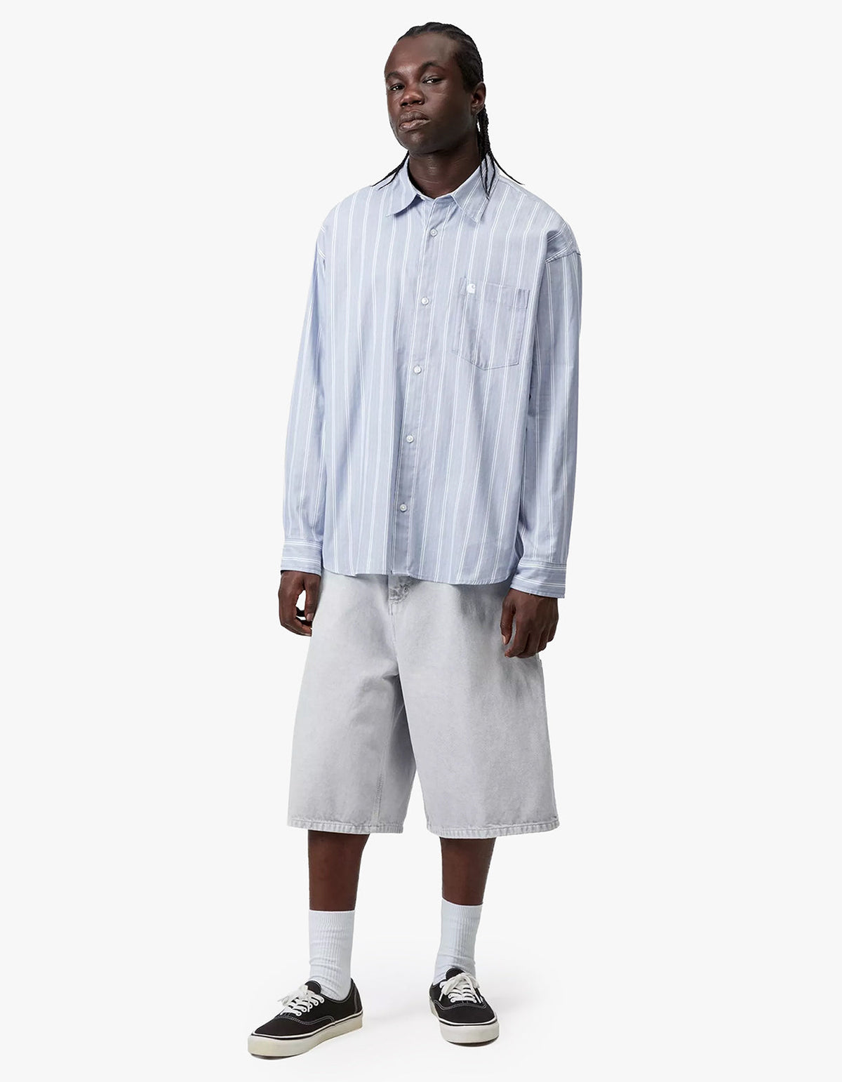 L/S Beale Shirt - Beale Stripe, Gentle Blue/White