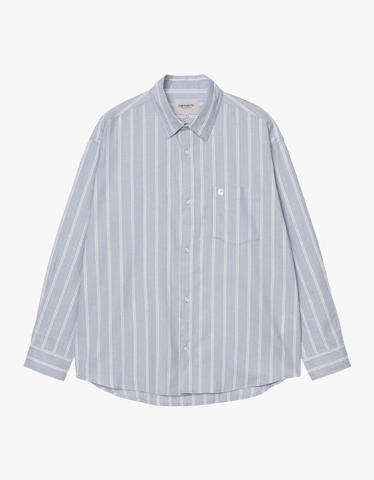 L/S Beale Shirt - Beale Stripe, Gentle Blue/White