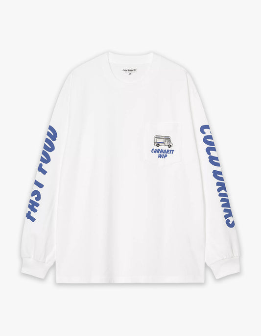 L/S Cold Drinks T Shirt - White