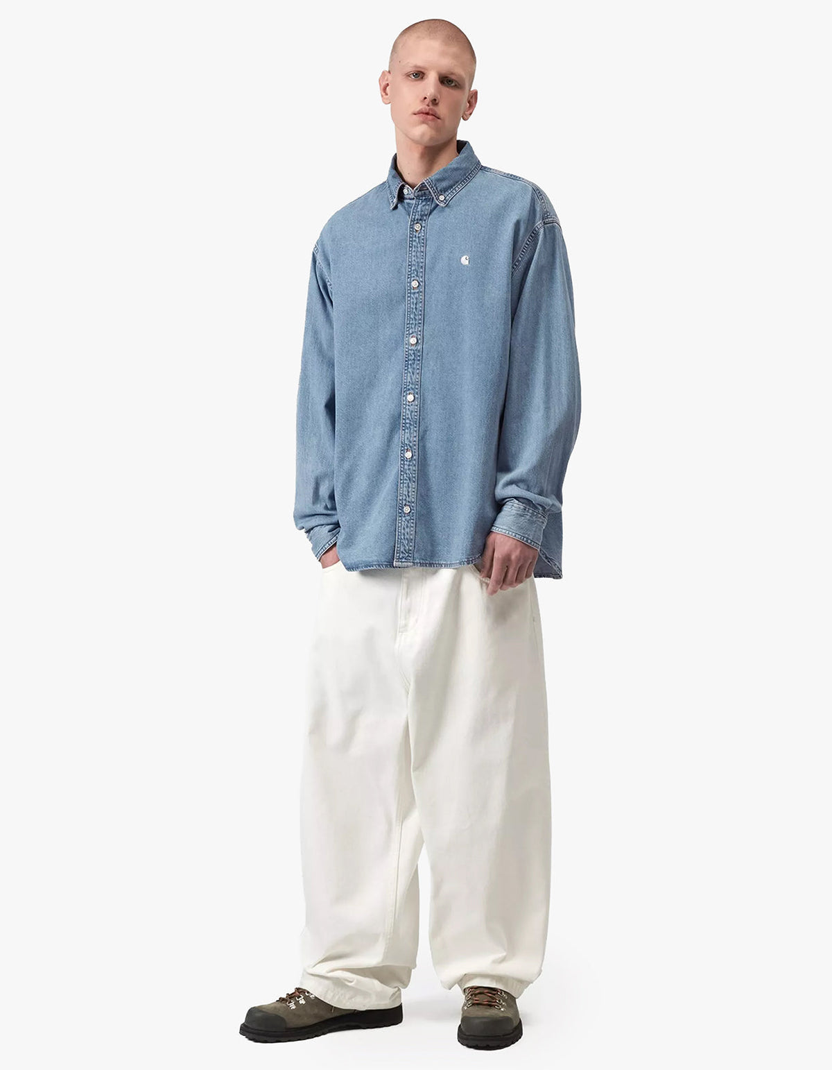 L/S Lucas Shirt - Blue Bleached