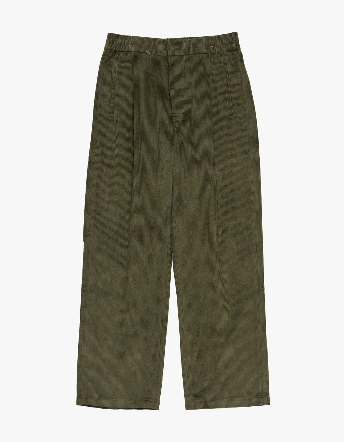 Mens Cord Pleat Front Pant - Moss