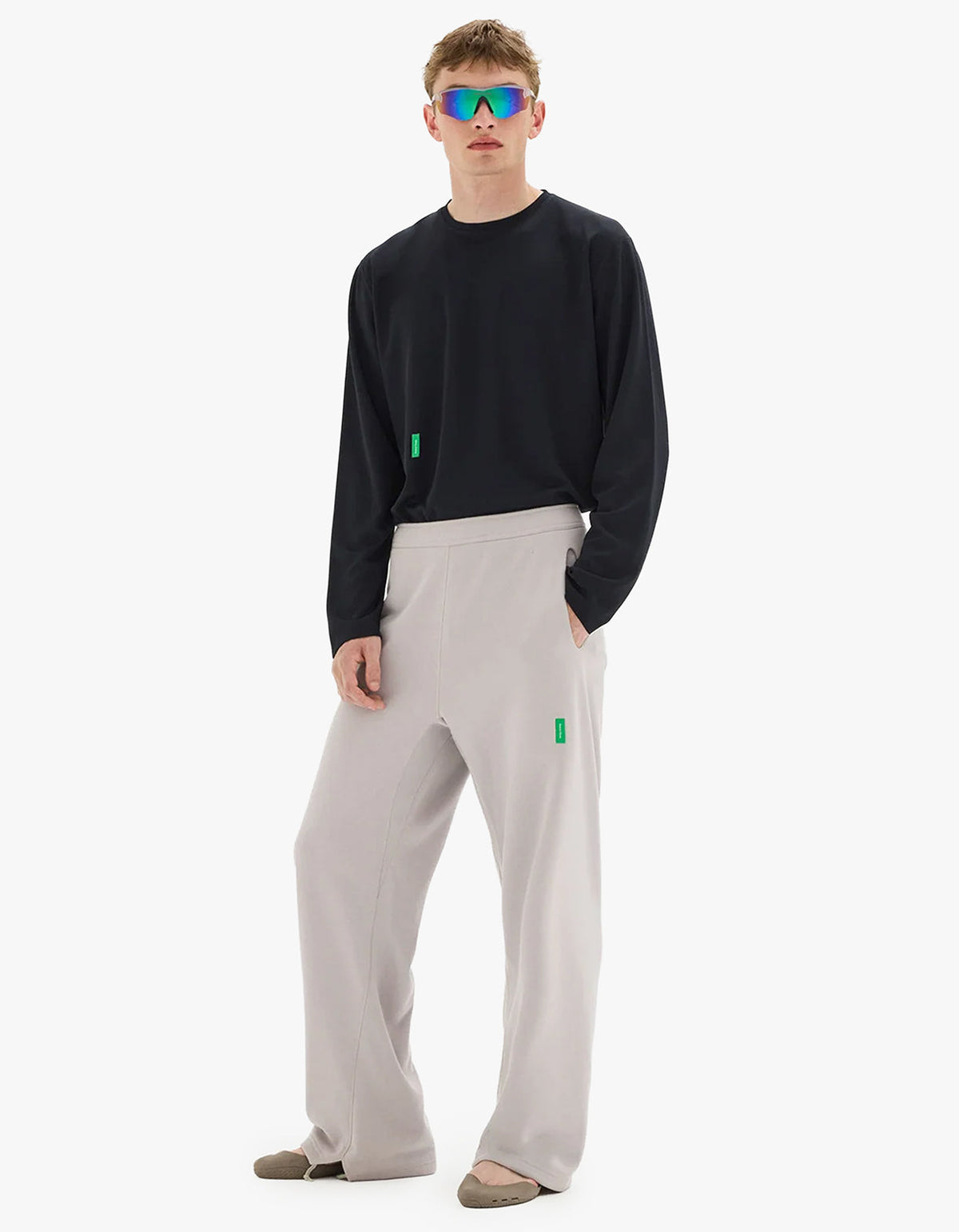 Quick-Dry Boxy Long Sleeve Tee - Black