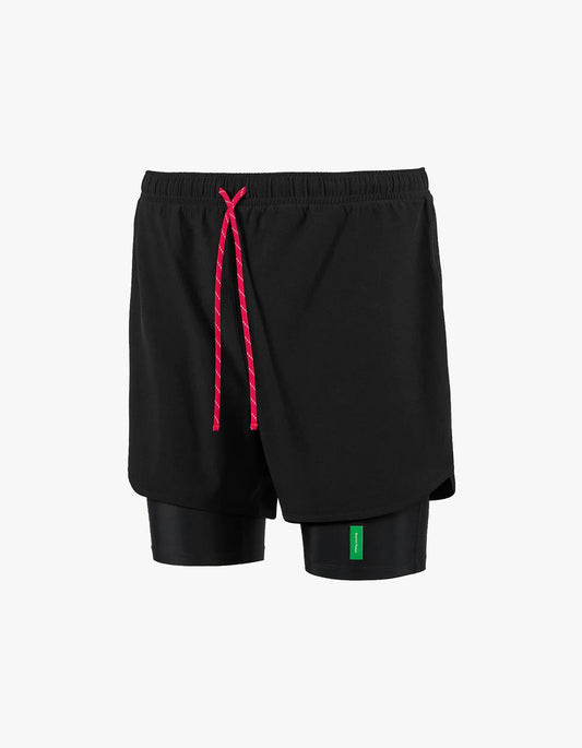 Layered Trail Shorts - Black/Black