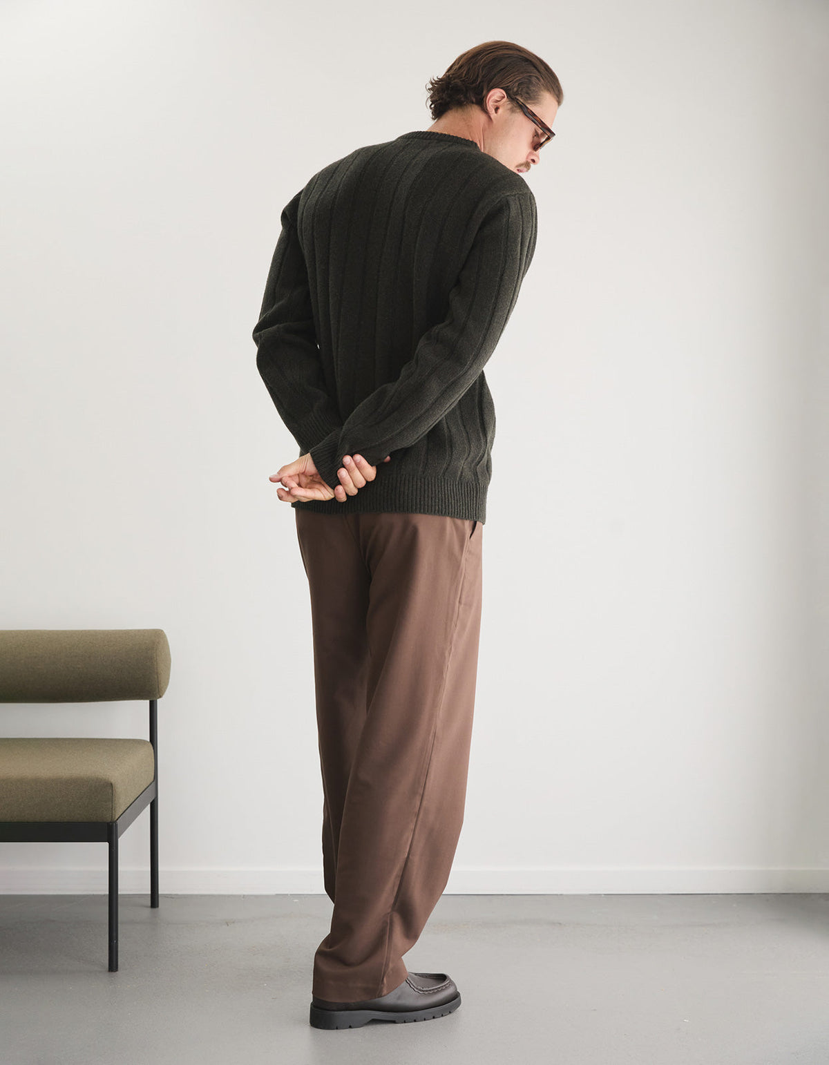 Leroy Crew Knit - Forest Green