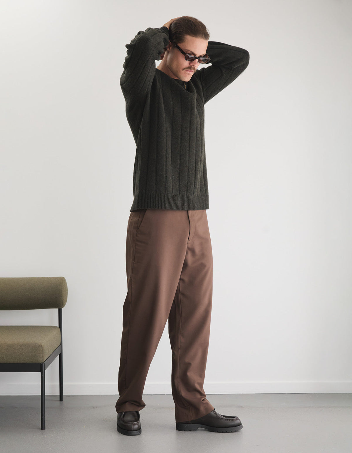 Leroy Crew Knit - Forest Green