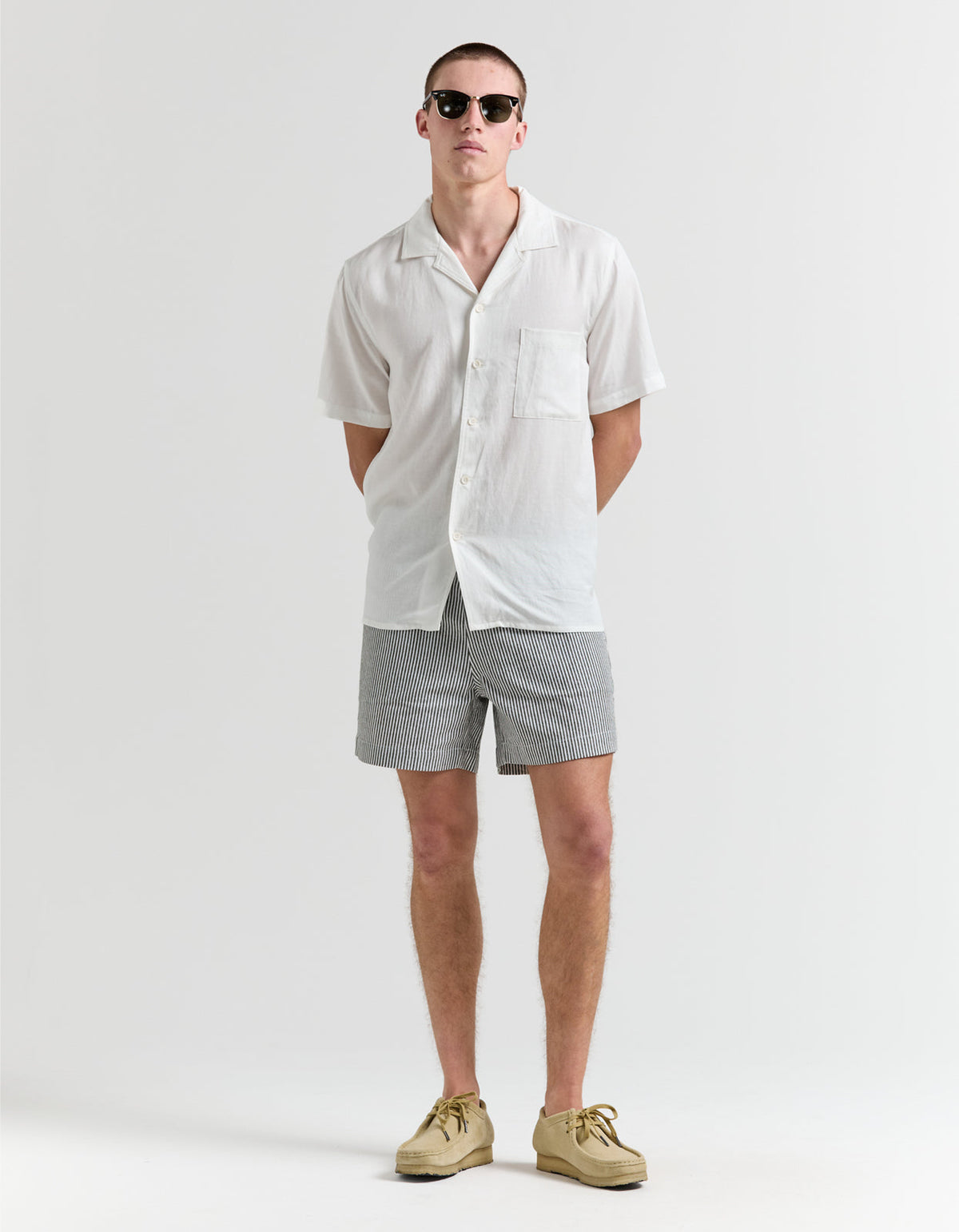 Earl Stripe Walkshort - Khaki/White