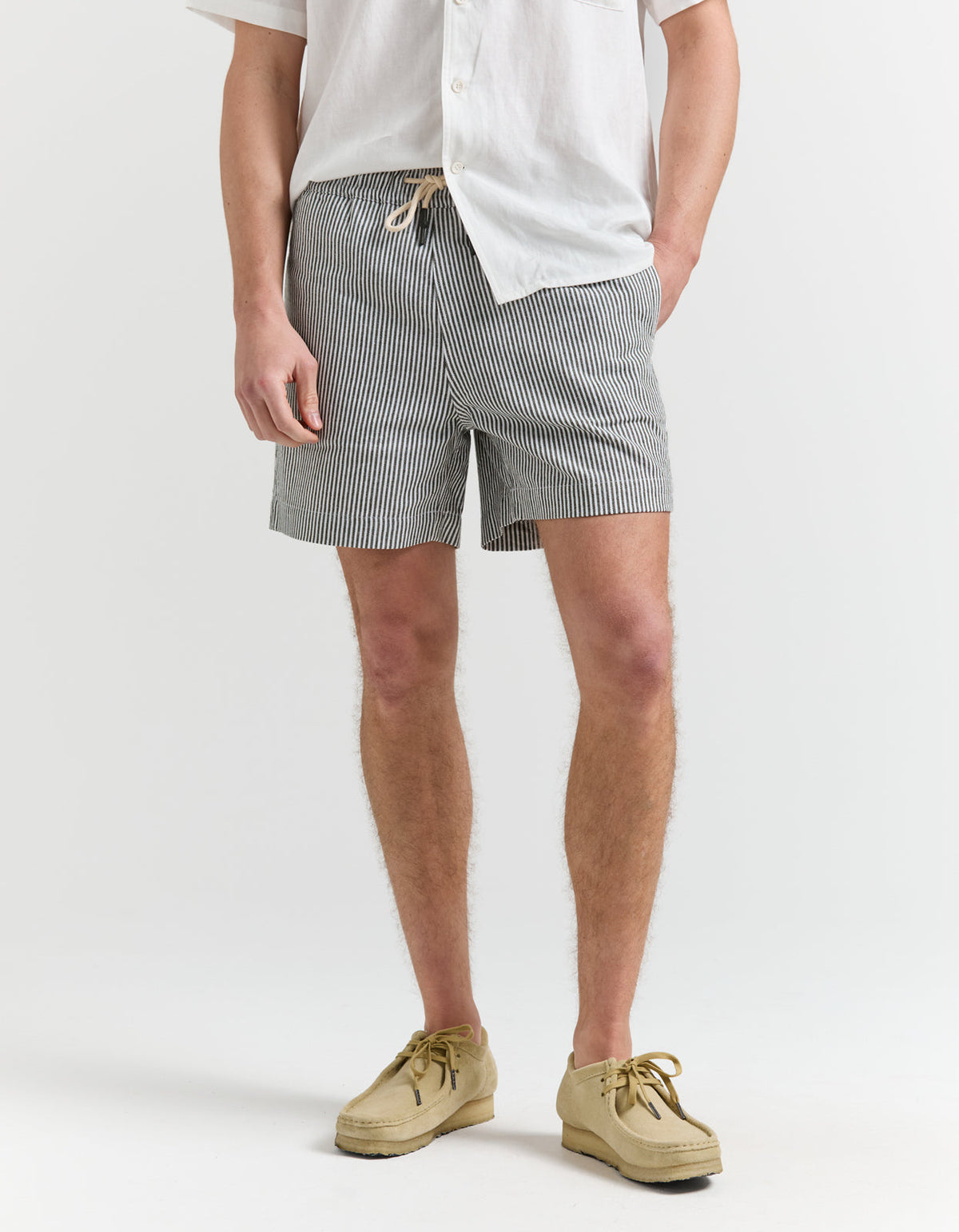 Earl Stripe Walkshort - Khaki/White