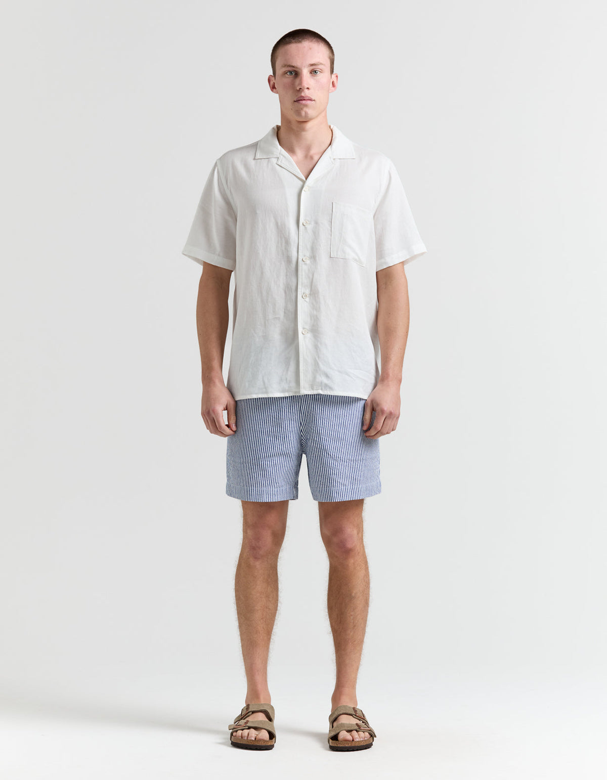 Earl Stripe Walkshort - Blue & White