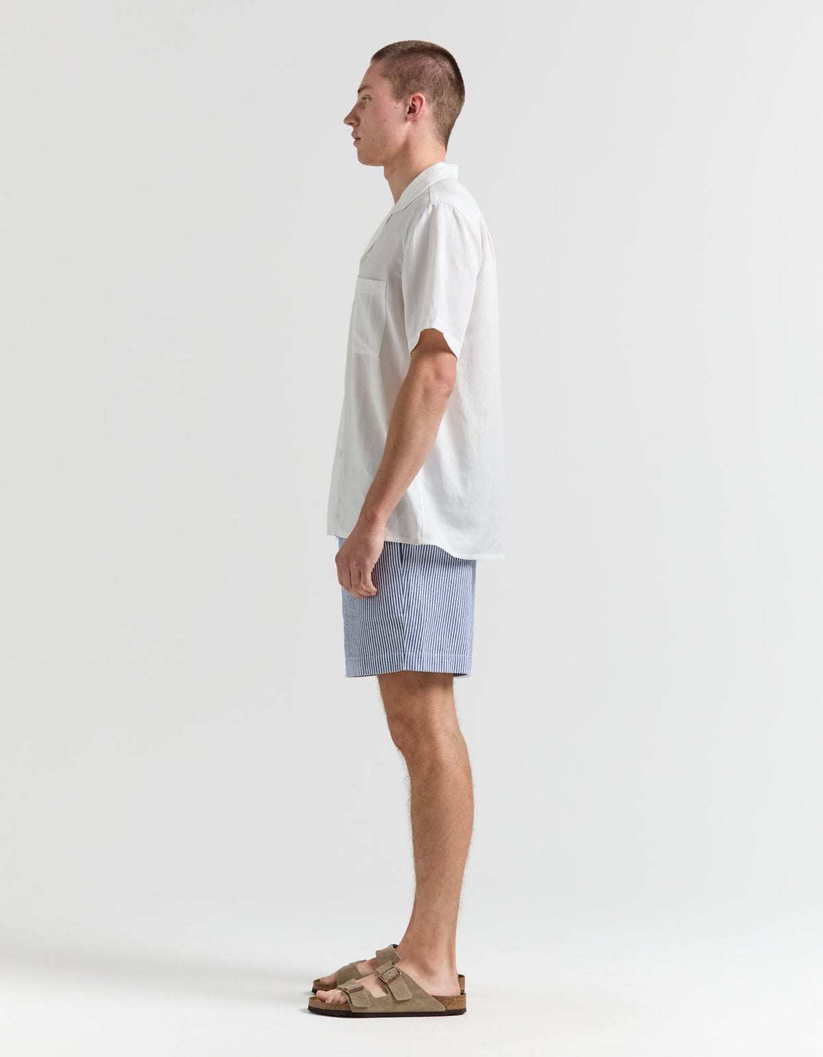 Earl Stripe Walkshort - Blue & White