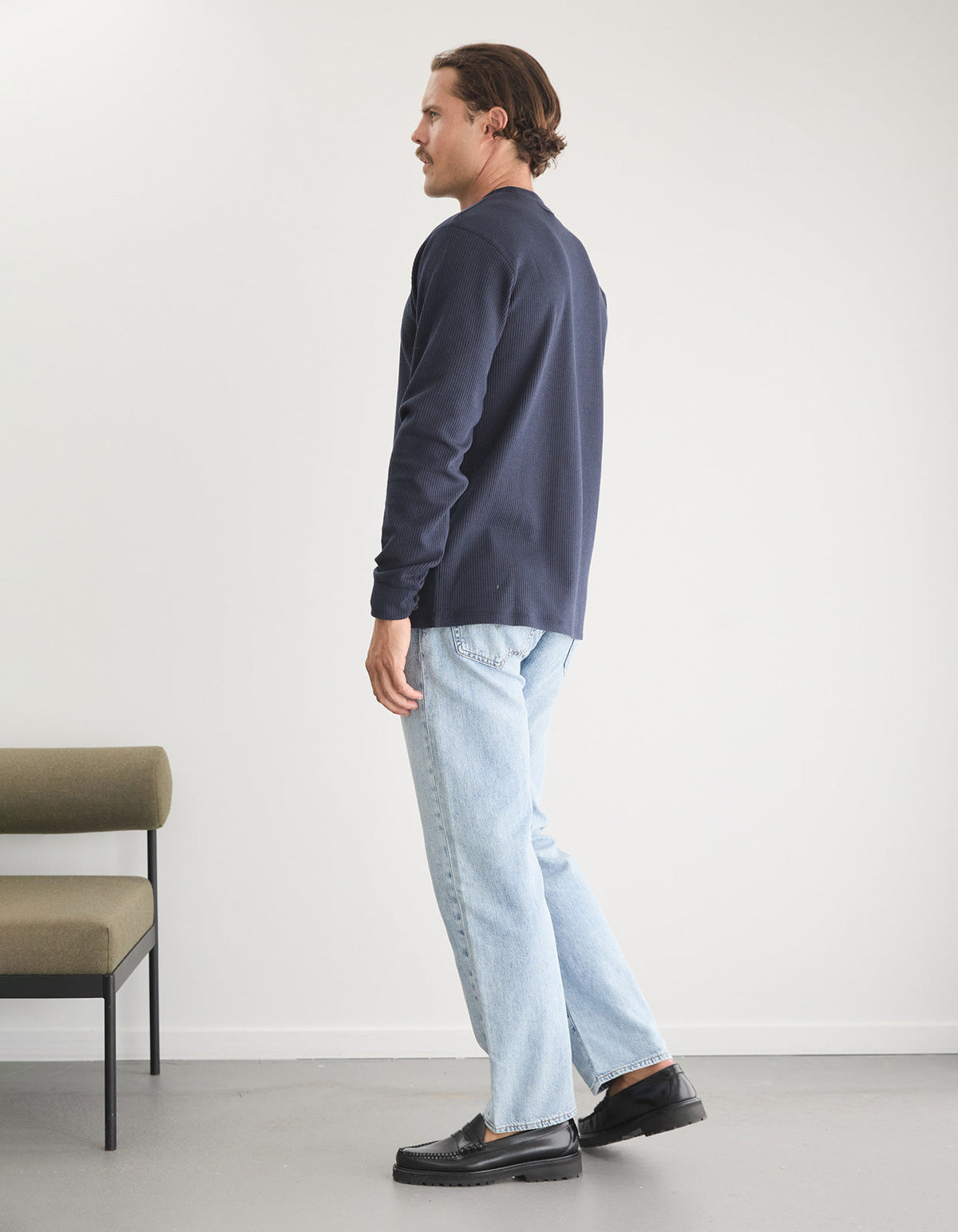 Prescott Waffle - Navy
