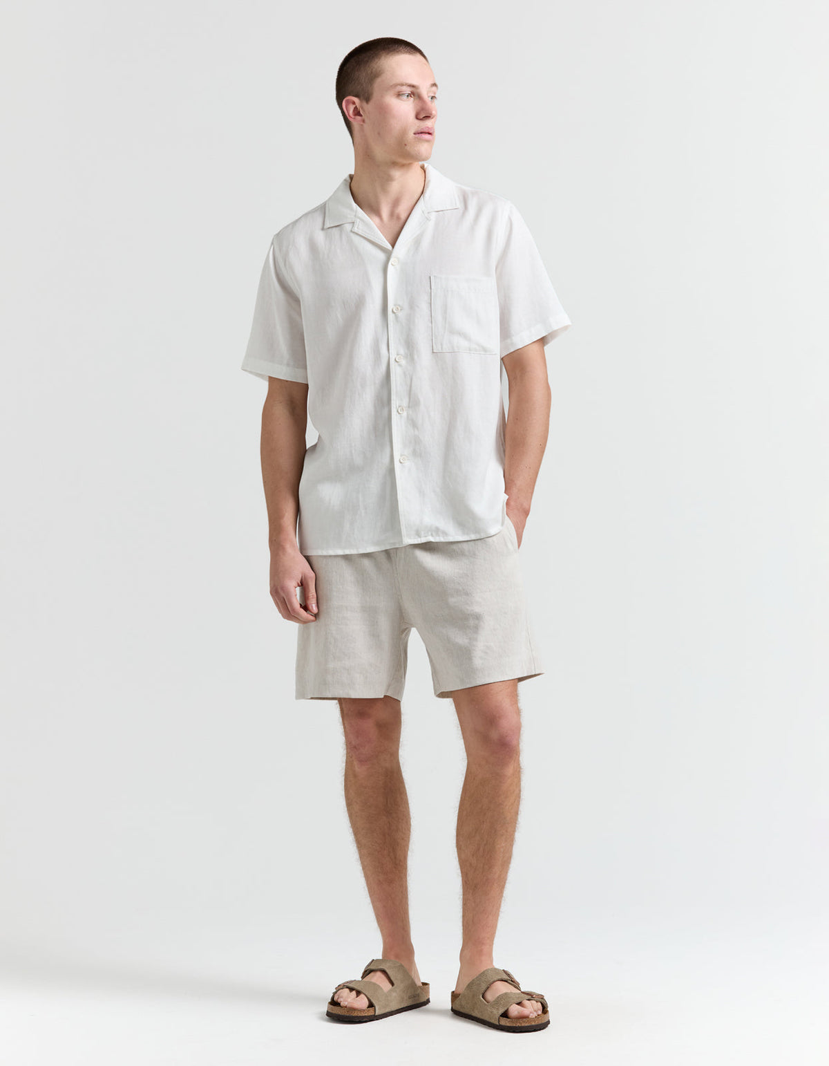 Jose Linen Blend Walkshort - Natural