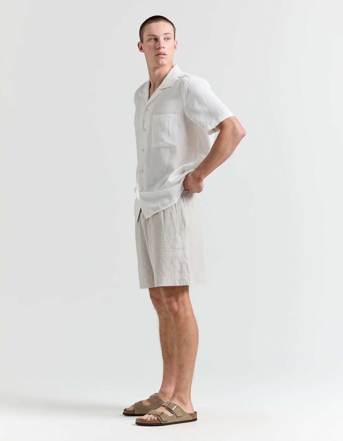Jose Linen Blend Walkshort - Natural